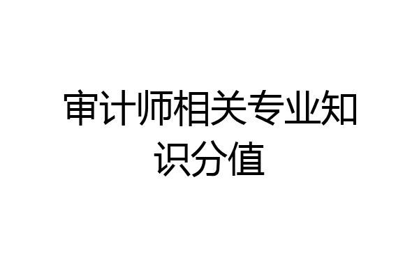 审计师相关专业知识分值