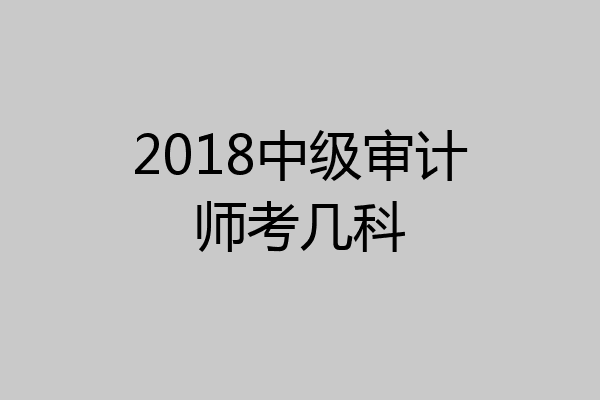 2018中级审计师考几科