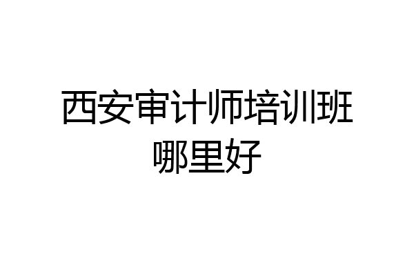 西安审计师培训班哪里好