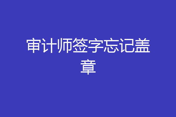 审计师签字忘记盖章