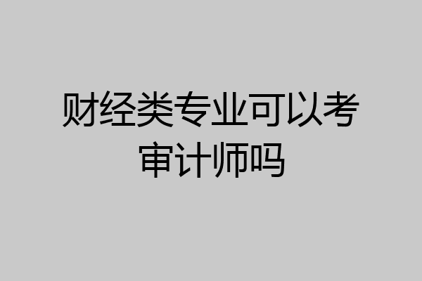 财经类专业可以考审计师吗
