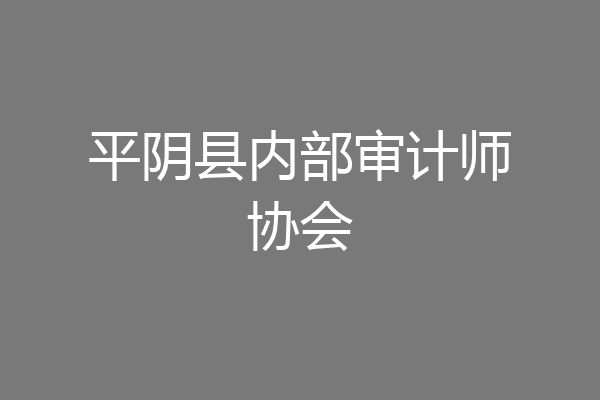平阴县内部审计师协会