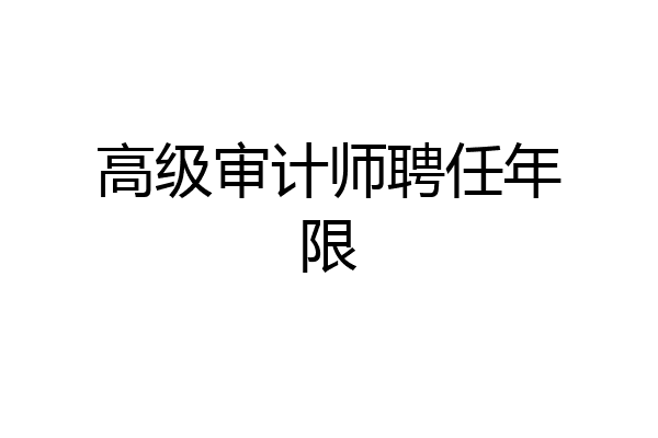 高级审计师聘任年限