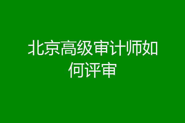 北京高级审计师如何评审