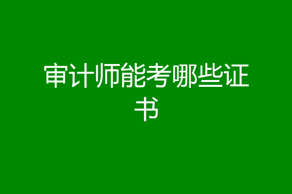 审计师能考哪些证书