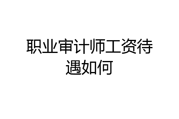 职业审计师工资待遇如何