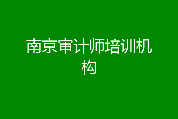 南京审计师培训机构