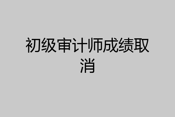 初级审计师成绩取消