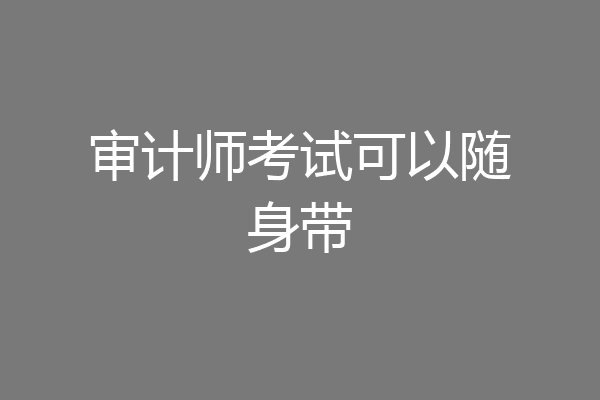 审计师考试可以随身带