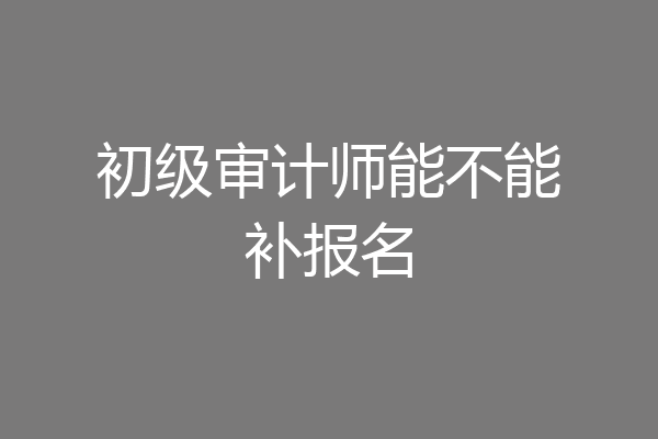 初级审计师能不能补报名