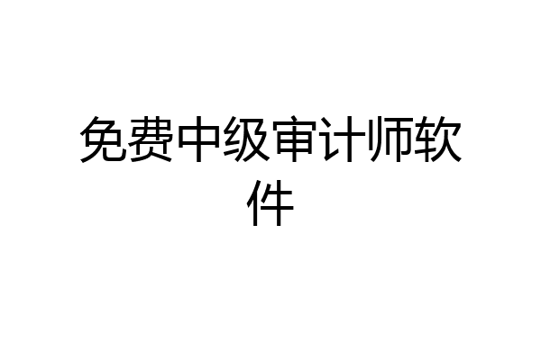 免费中级审计师软件