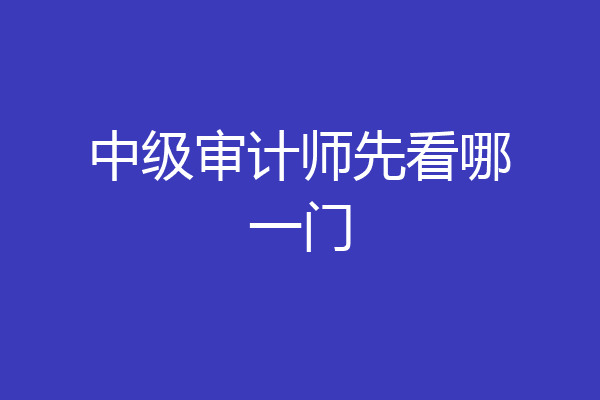 中级审计师先看哪一门