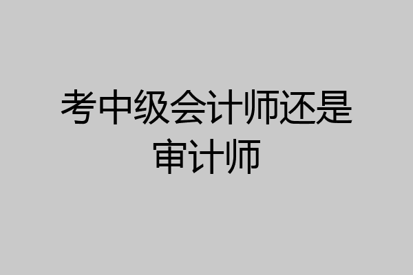 考中级会计师还是审计师