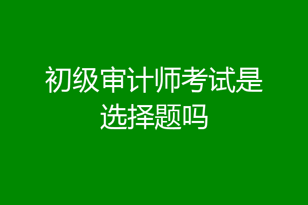 初级审计师考试是选择题吗