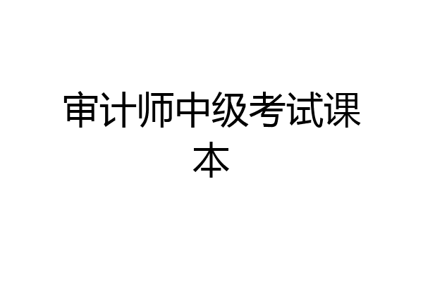 审计师中级考试课本