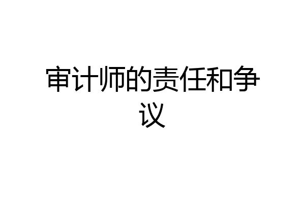 审计师的责任和争议