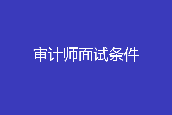 审计师面试条件