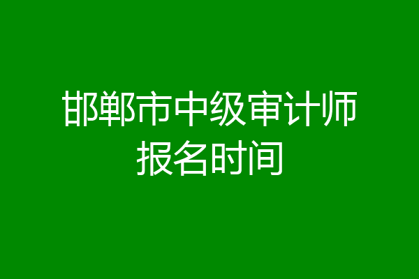 邯郸市中级审计师报名时间