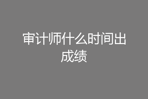 审计师什么时间出成绩