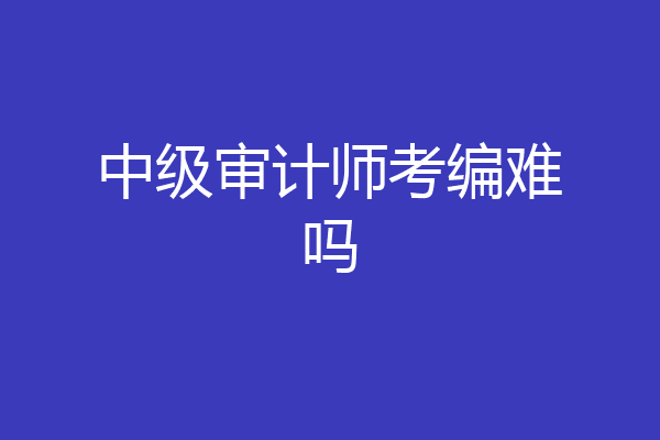 中级审计师考编难吗