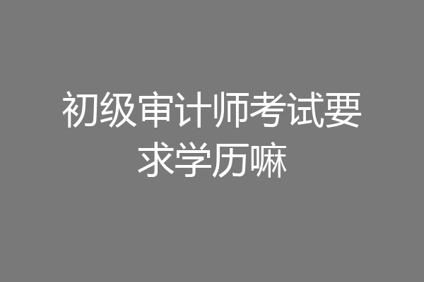 初级审计师考试要求学历嘛