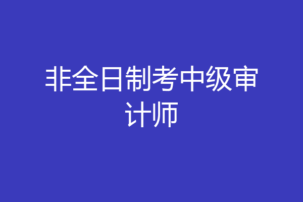 非全日制考中级审计师