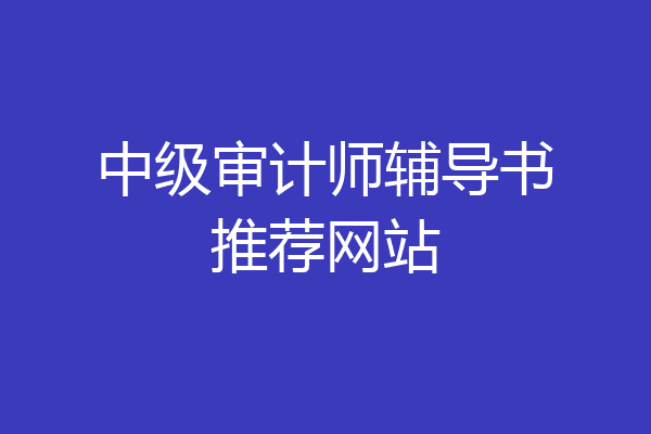 中级审计师辅导书推荐网站