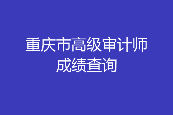 重庆市高级审计师成绩查询