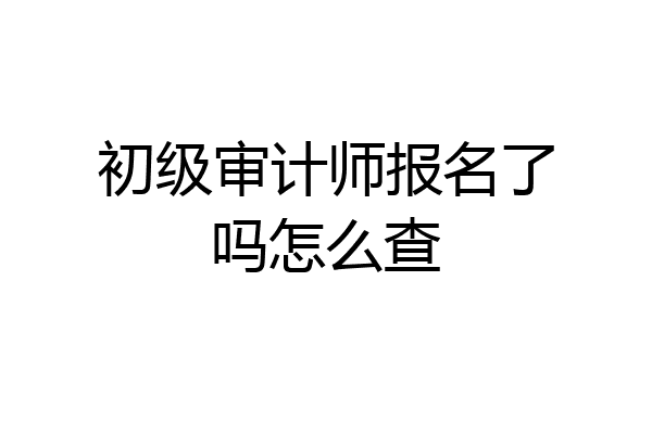 初级审计师报名了吗怎么查
