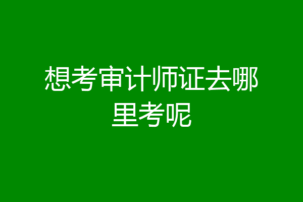 想考审计师证去哪里考呢