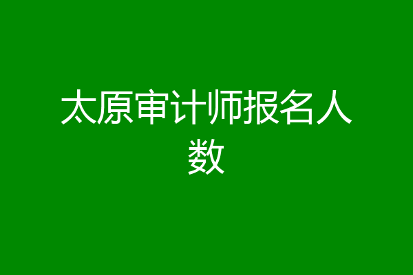 太原审计师报名人数