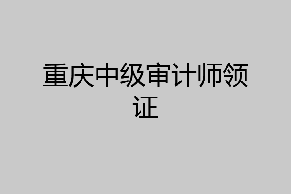 重庆中级审计师领证