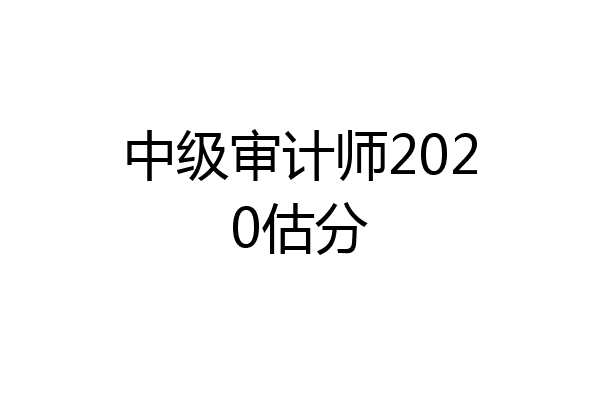 中级审计师2020估分