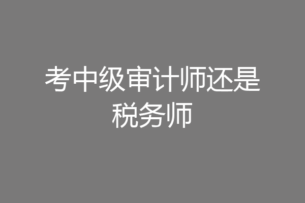 考中级审计师还是税务师