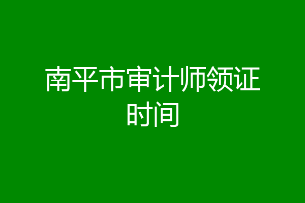 南平市审计师领证时间