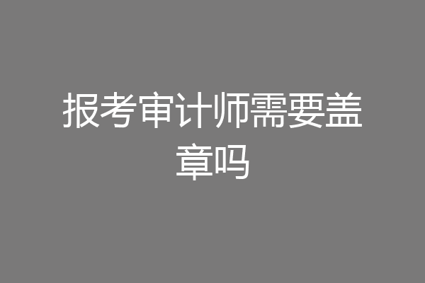 报考审计师需要盖章吗