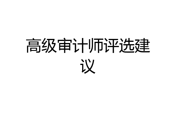 高级审计师评选建议
