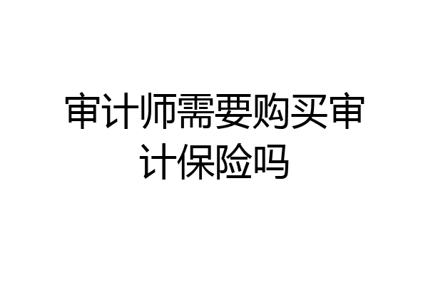 审计师需要购买审计保险吗