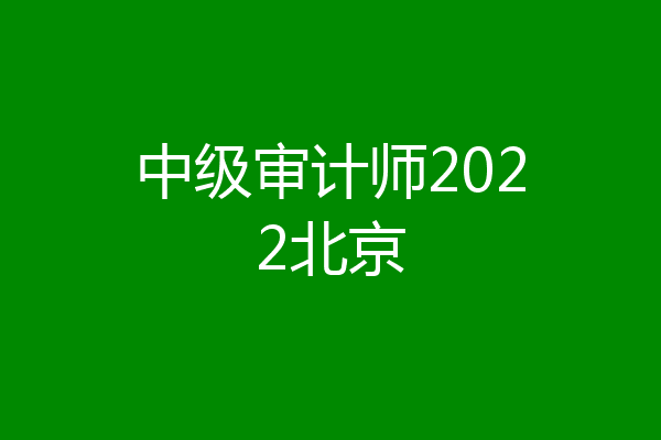 中级审计师2022北京