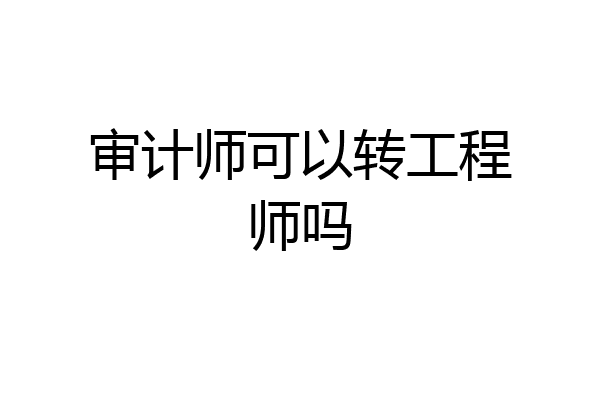 审计师可以转工程师吗