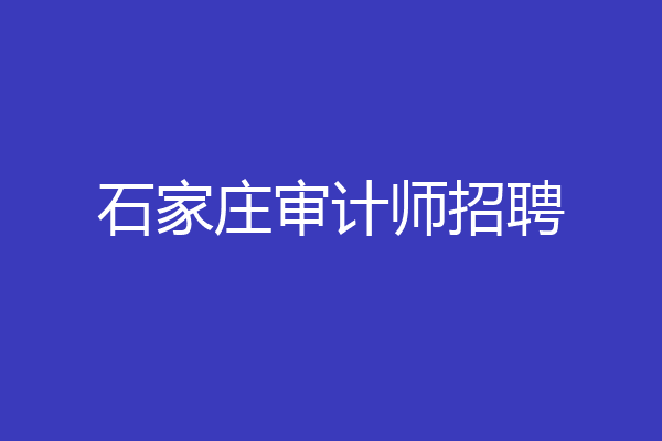 石家庄审计师招聘