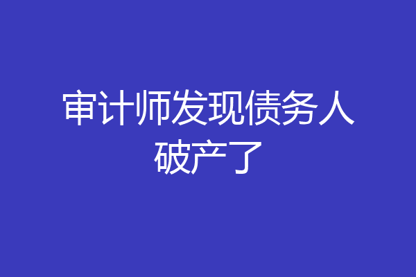 审计师发现债务人破产了