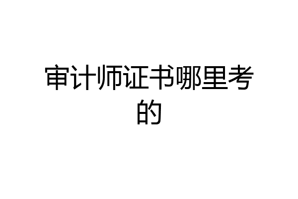审计师证书哪里考的