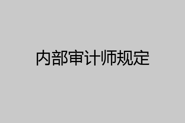 内部审计师规定