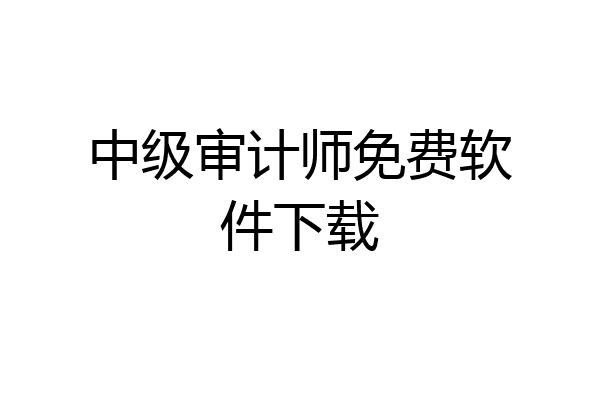 中级审计师免费软件下载