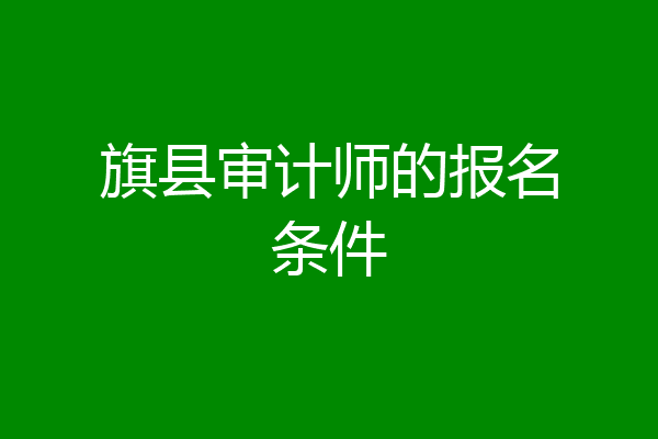 旗县审计师的报名条件