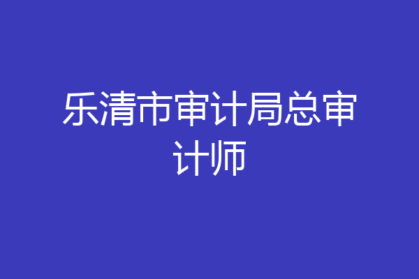 乐清市审计局总审计师