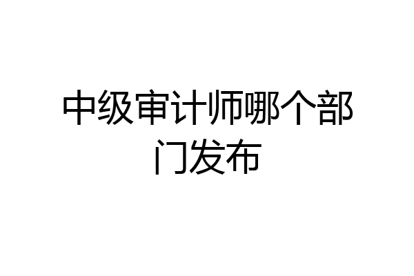 中级审计师哪个部门发布