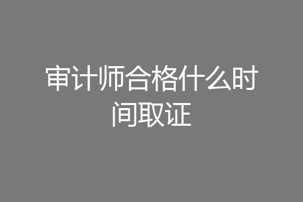 审计师合格什么时间取证