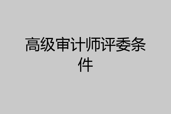高级审计师评委条件